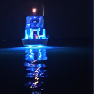lit up at night